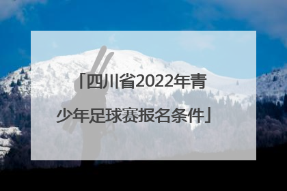 四川省2022年青少年足球赛报名条件