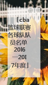 cba篮球联赛各球队队员名单 20l6一20I7年度